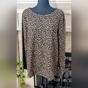 Chico's Black and Tan Leopard Print Top